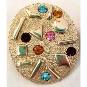 Vintage Sarah Coventry Sultana Gold-tone Confetti Oval Clip-on Earrings